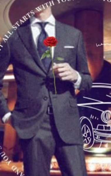 スーツを着て赤い薔薇を持つ男の体